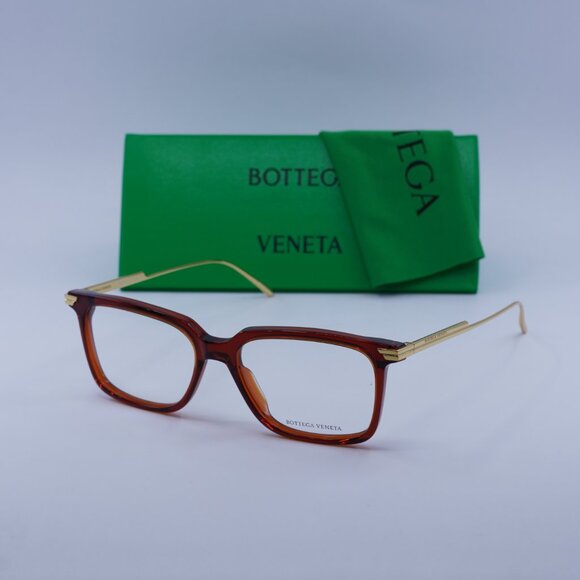 Bottega Veneta BV1009O 004 Square Eyeglasses – Burgundy/Gold 54mm - Picture 6 of 11